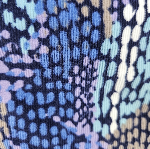 NWOT Chicos blue tan purple white corduroy blouse top Womens Medium - Picture 6 of 7